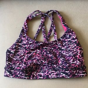 Lululemon Pink and Black Sports Bra Size 4